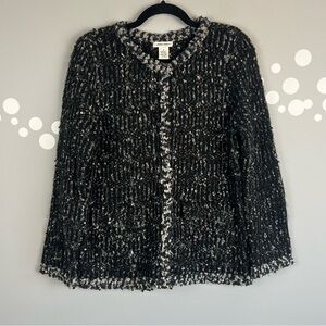 Laura Ashley Flocked Knit Cardigan Size S
